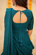 Pre-Draped Embroidered Saree Anarkali Suit