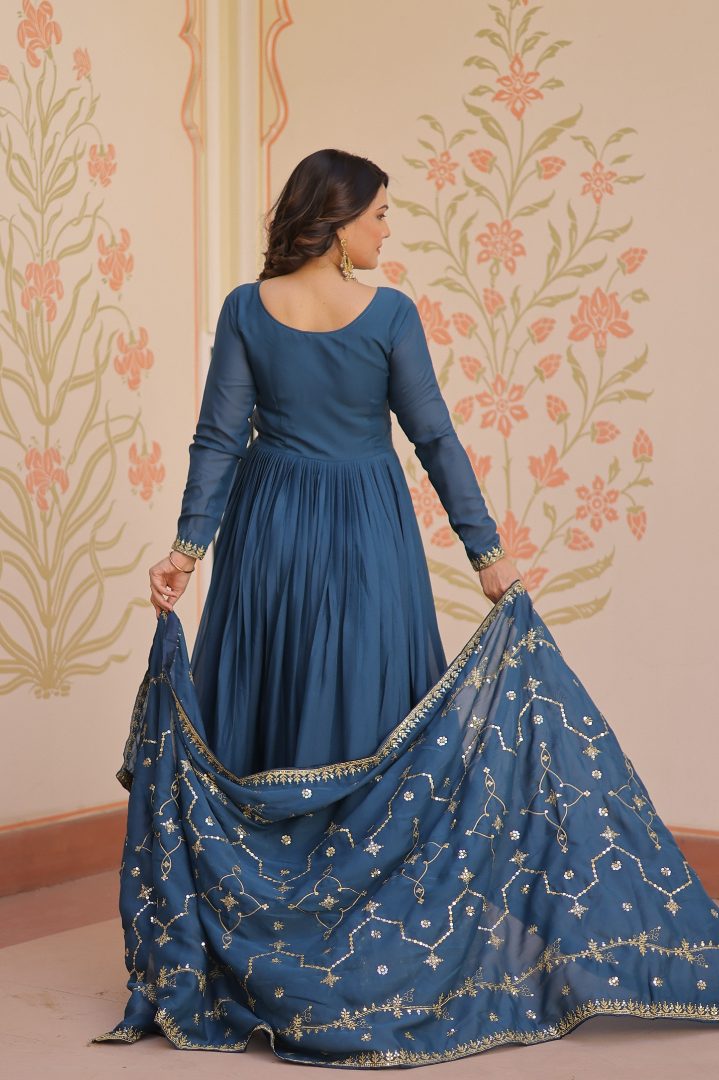 Rama Embroidered Georgette Gown