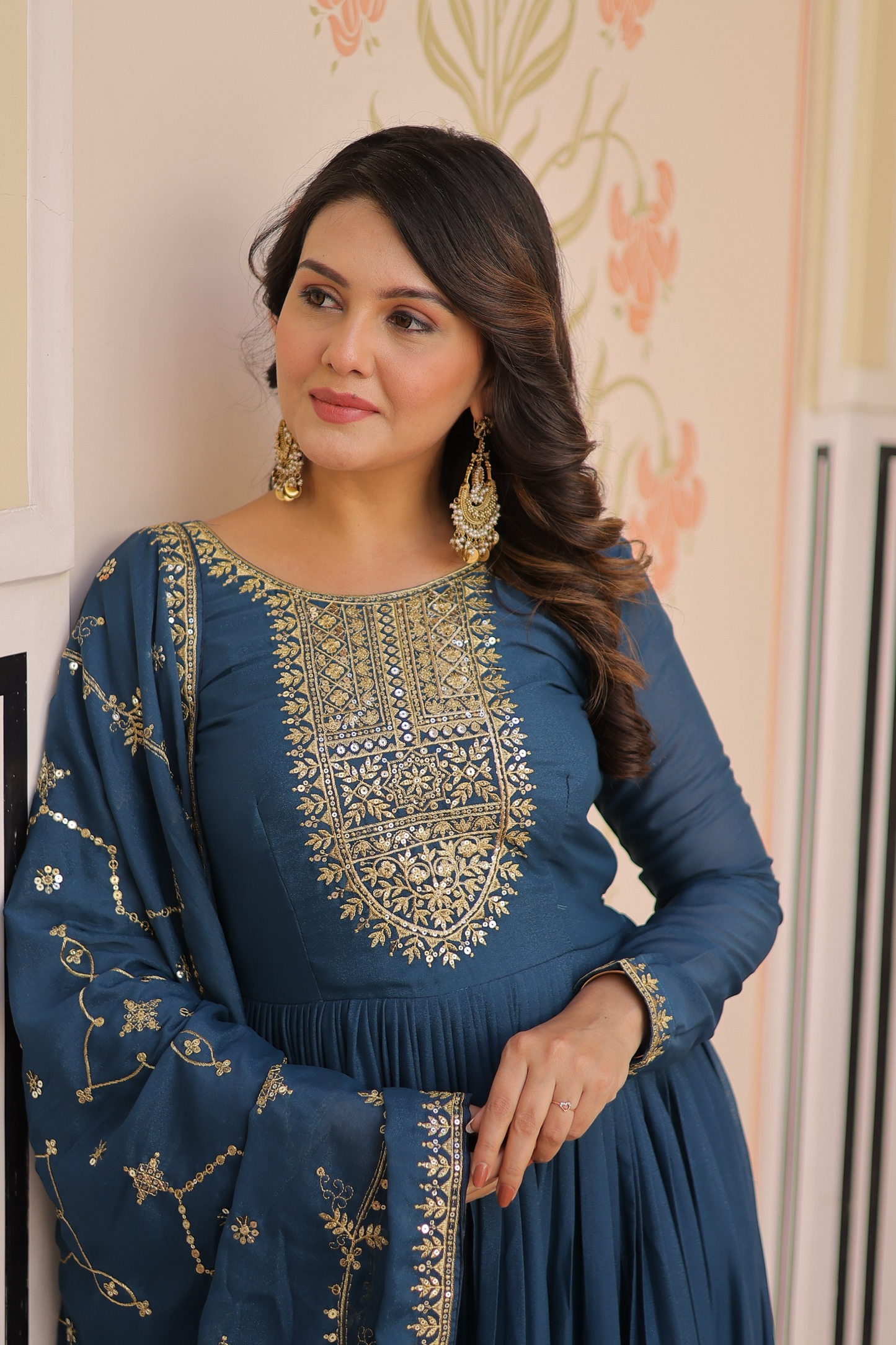 Rama Embroidered Georgette Gown