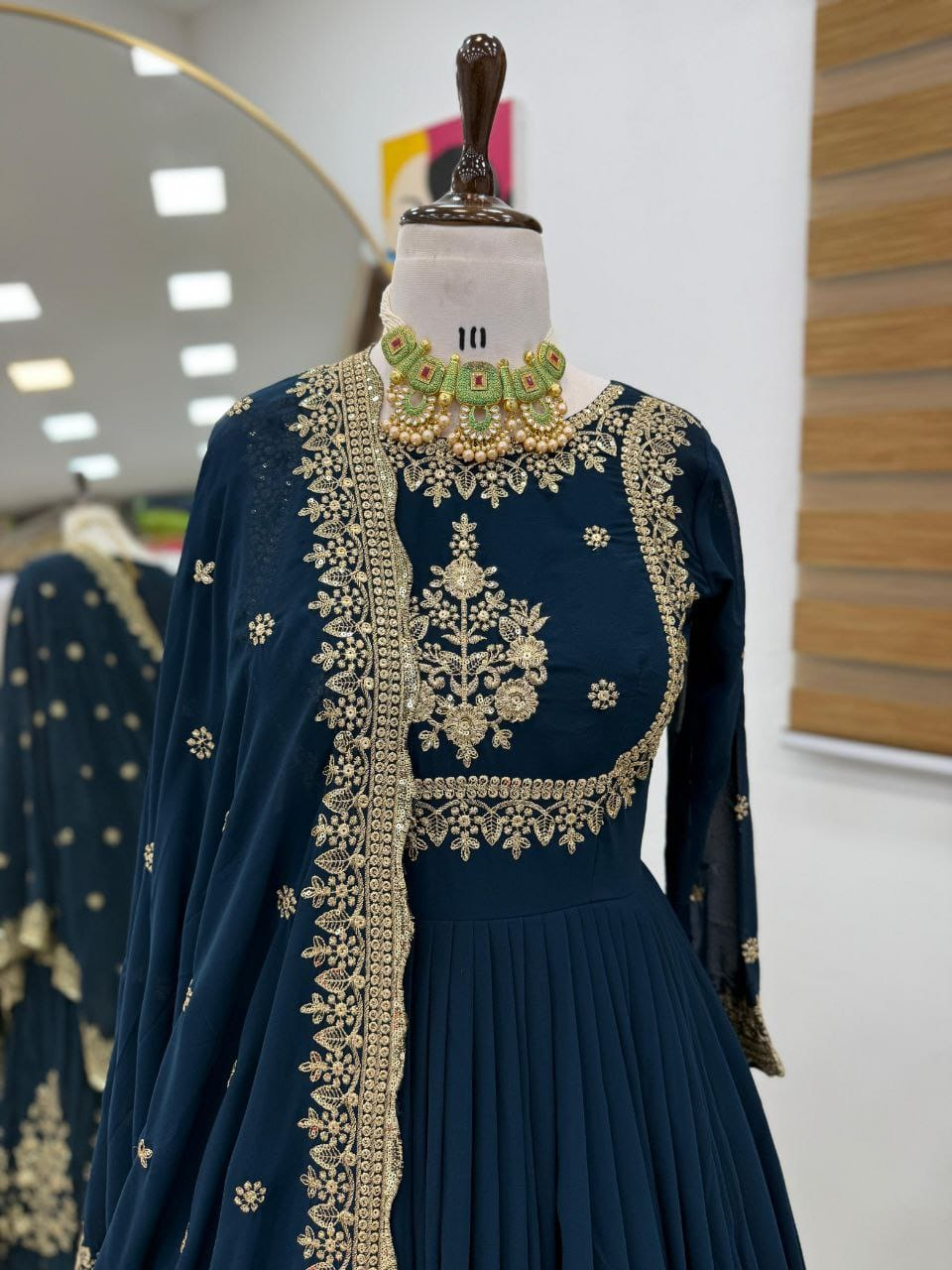 Rama Sequence Embroidered Georgette Gown