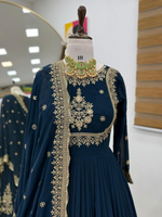 Rama Sequence Embroidered Georgette Gown
