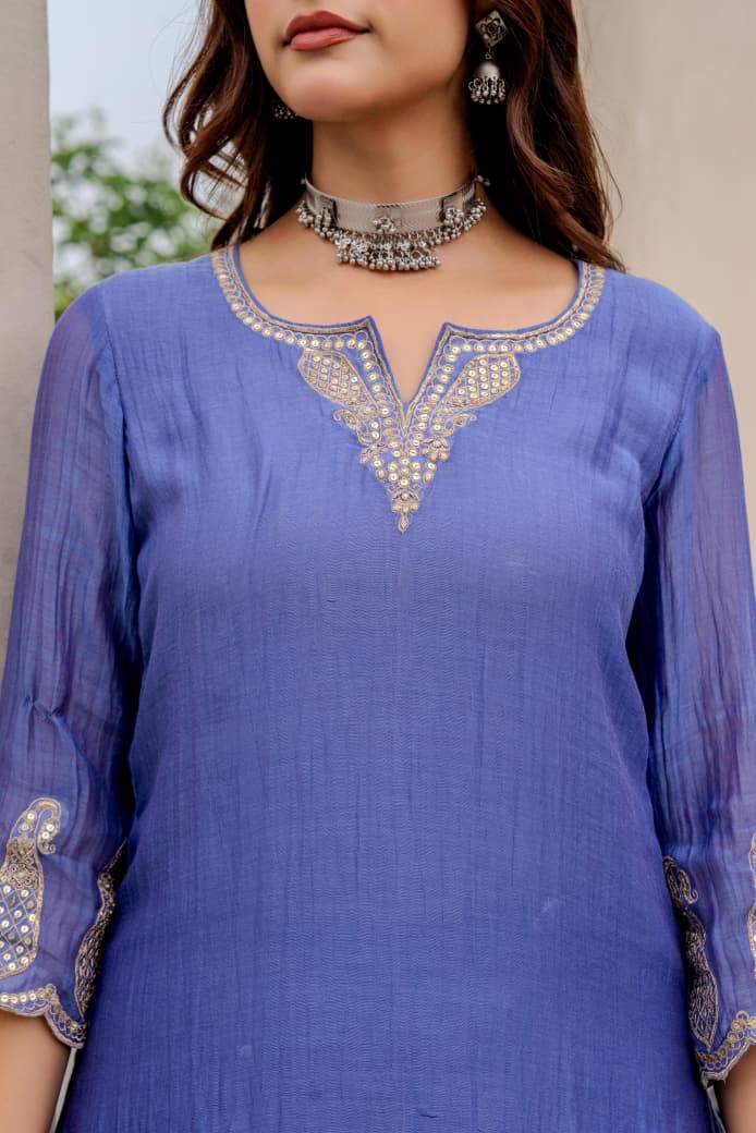 Vodka Bloom Mul Chanderi Sharara Suit