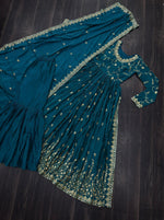 Rama Chinon Sequins Embroidered Gown with Palazzo