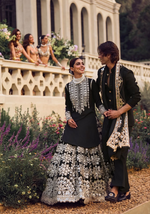 Black Chinon Sequencce Embroidered Lehenga