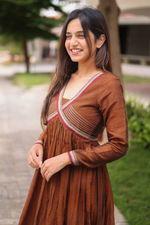 Copper Handloom Kurti Set