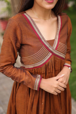 Copper Handloom Kurti Set