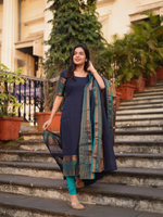 Blue & Peacock Blue Kanchi Cotton Kurta Set