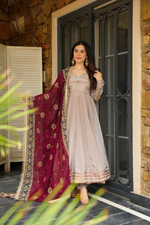 Petal Festive Gown With Sequence Embroidered Dupatta