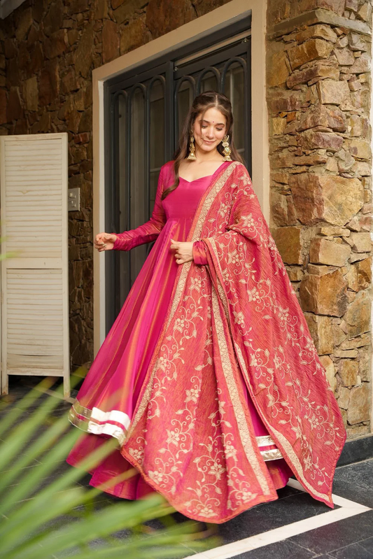 Sindoora Cosmos Embroidered Gown