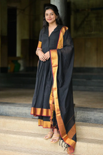 Black Handloom Kurta Set
