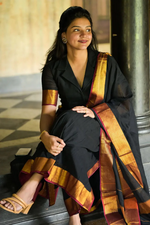 Black Handloom Kurta Set
