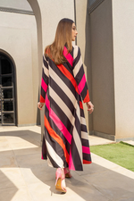 Striped Korean Maxi Dress