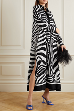 Zebra Print Shirt Dress