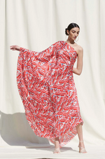 One Shoulder Kaftan Dress