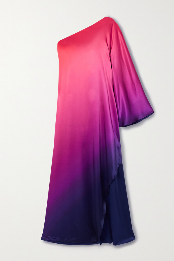 Ombre One Shoulder Part Dress