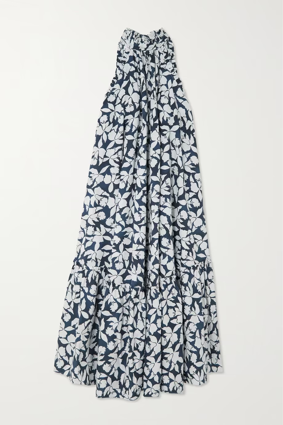 Floral Prited Maxi Dress With Frills