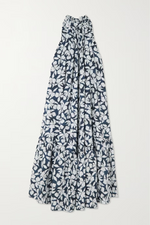 Floral Prited Maxi Dress With Frills