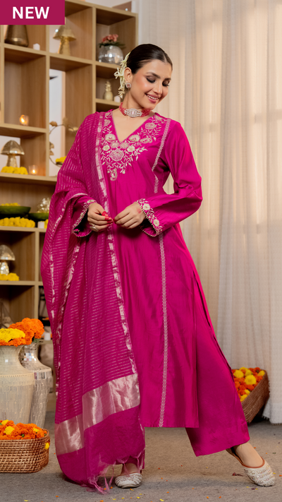 Rani Embellished Crepe Suit Set