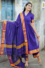 Handloom Suit Set in Purple
