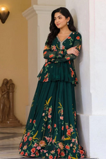 Floral Indo Western In Green