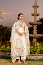 Ivory Floral Chanderi Suit Set