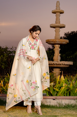 Ivory Floral Chanderi Suit Set