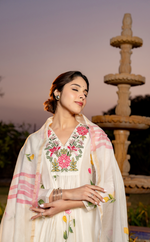 Ivory Floral Chanderi Suit Set