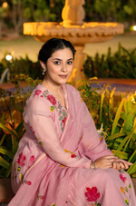 Rose Floral Chanderi Suit Set