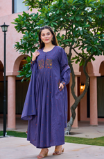 Lilac MulMul Embroidered Suit Set