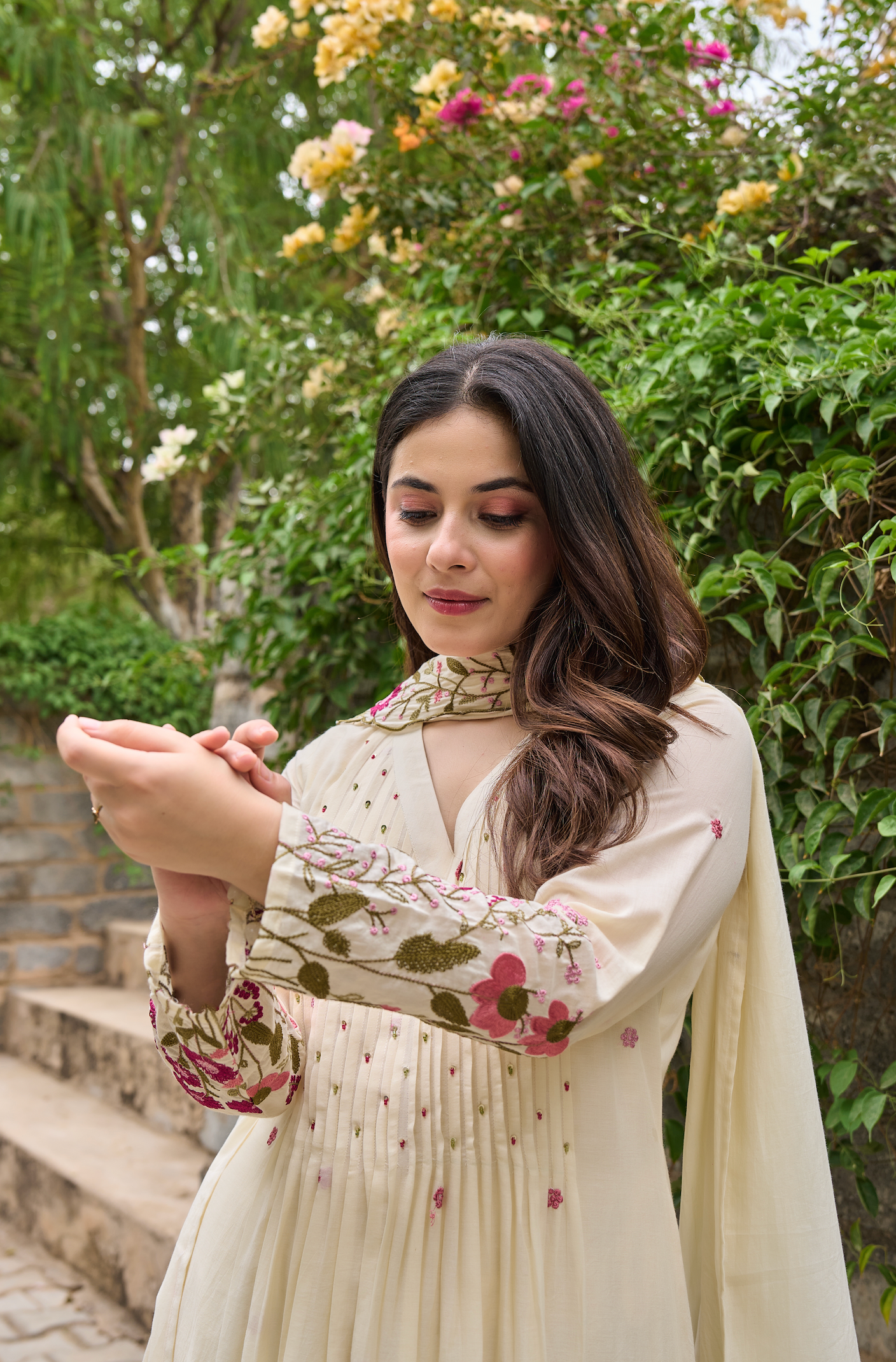 Pearl Blossom Mul Cotton Kurta Suit