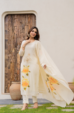 Sunlit Floral Chanderi Suit Set