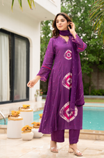 Deep Plum Muslin Suit Set