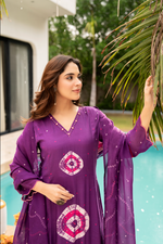 Deep Plum Muslin Suit Set