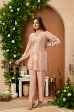 Blush Mulberry Silk Embroideried Co-Ord Set