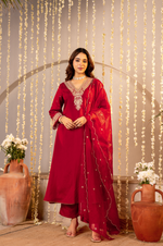 Rose Russian Silk Suit Set