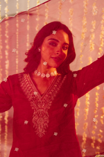 Rose Russian Silk Suit Set