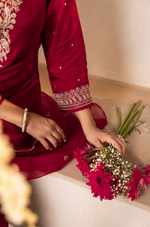 Rose Russian Silk Suit Set