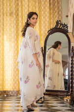 Off White Floral Mul Chanderi Suit Set
