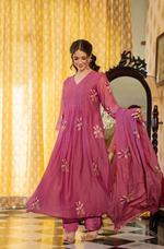 Mulberry Rose Mul Chanderi Suit Set