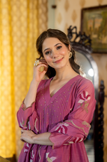 Mulberry Rose Mul Chanderi Suit Set