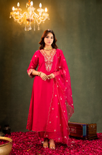 Fuchsia  Russian Silk Suit Set