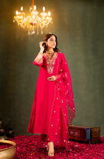 Fuchsia  Russian Silk Suit Set