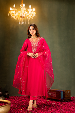 Fuchsia  Russian Silk Suit Set
