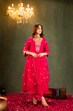 Fuchsia  Russian Silk Suit Set