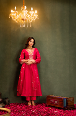 Fuchsia  Russian Silk Suit Set