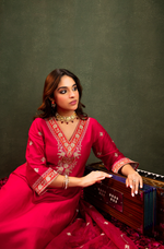 Fuchsia  Russian Silk Suit Set