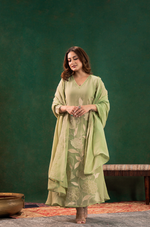 Pistachio Embroidered Silk Suit Set