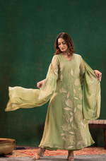 Pistachio Embroidered Silk Suit Set