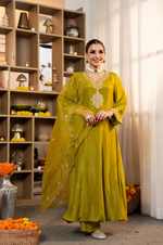 Zari Shimmer Tissue Embroidered Suit Set