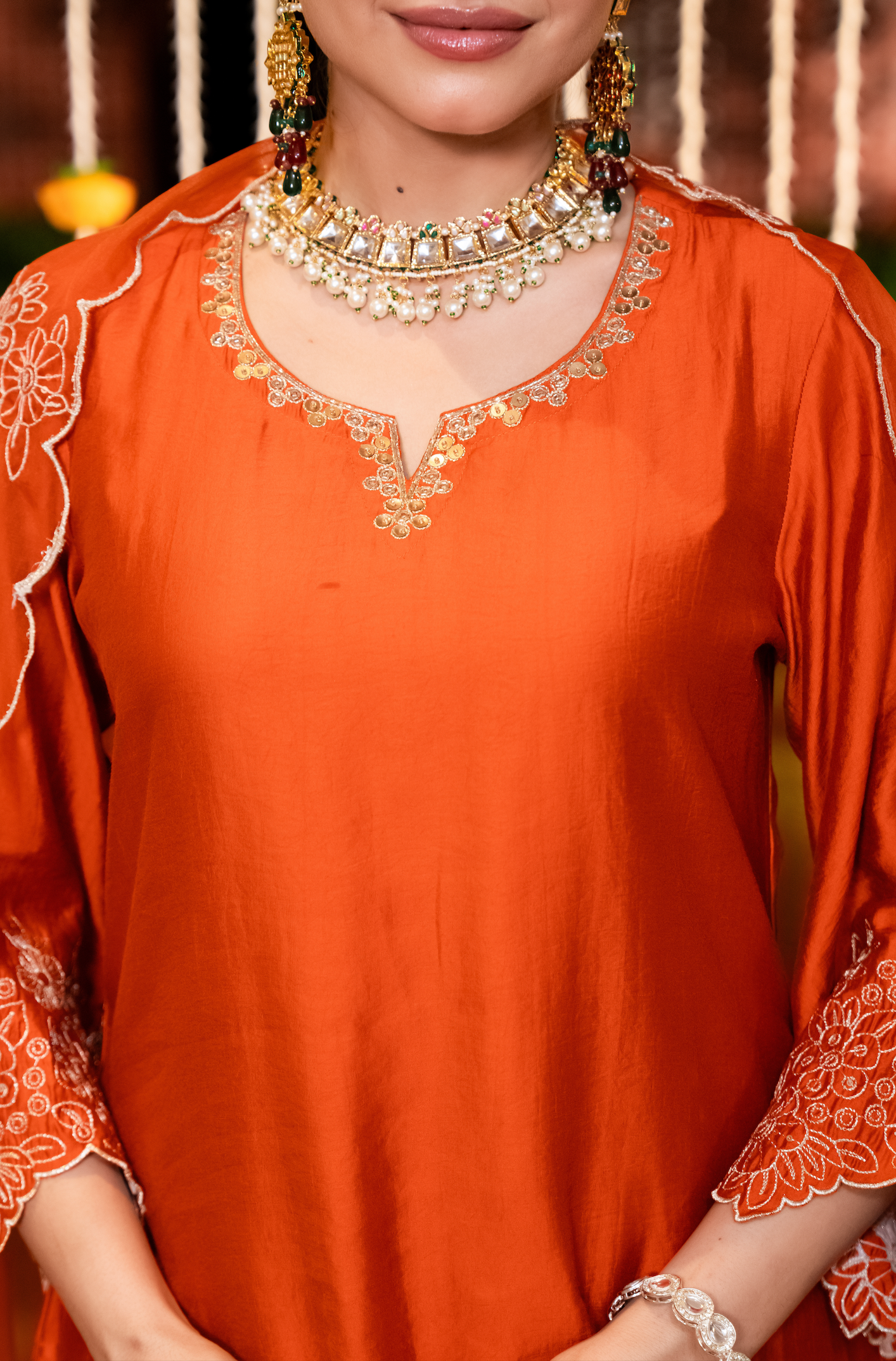 Amber Mocha Silk Sharara Suit